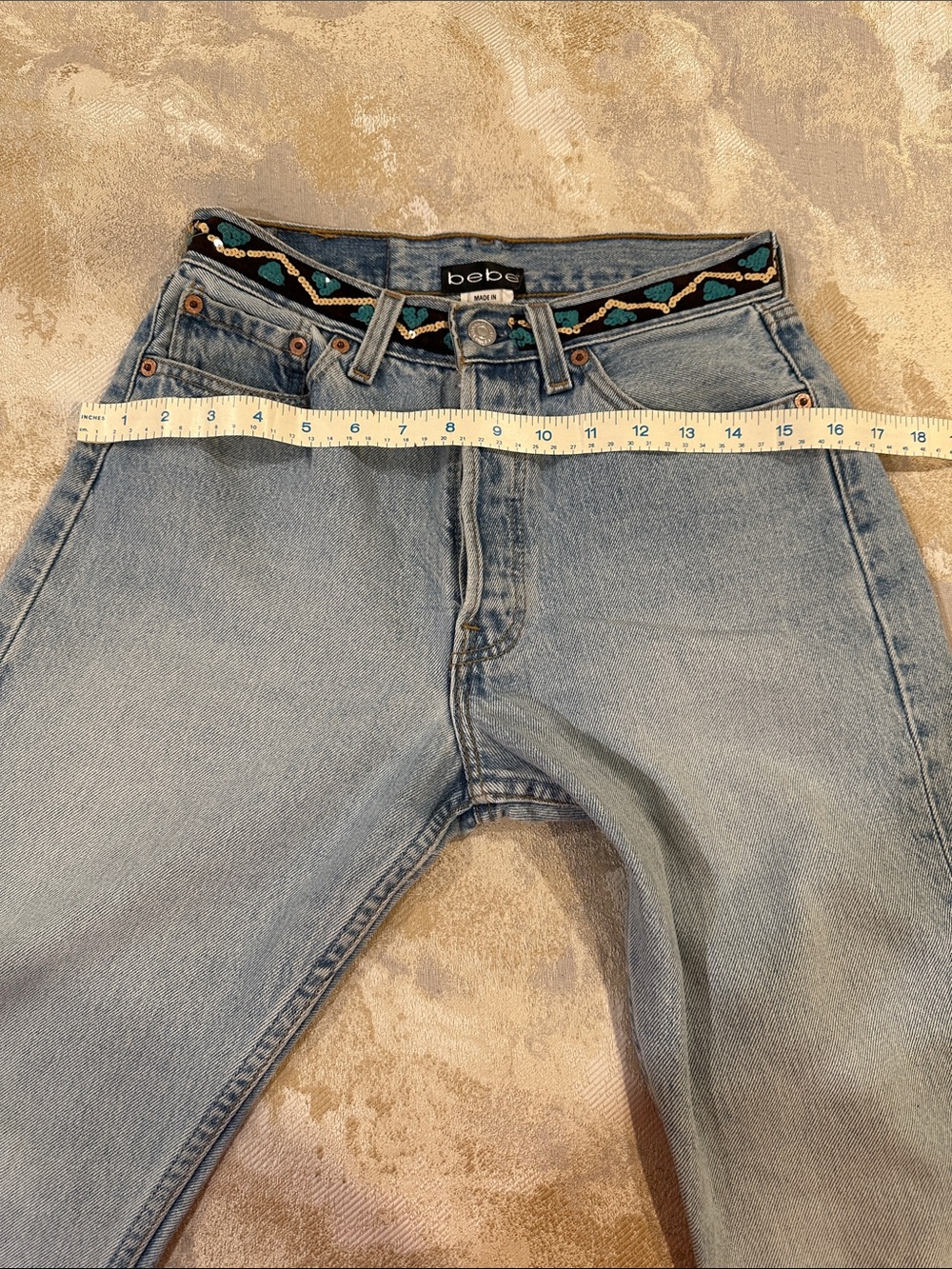 Bebe beaded sequin Levi 501 jeans - Picture 11 of 11
